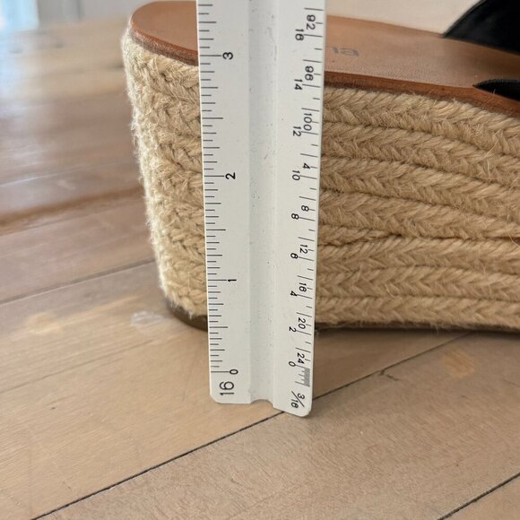 Susina Black Suede Leather Summer Comfort Wedges Platform Espadrille Sandals, 9 - Picture 10 of 11